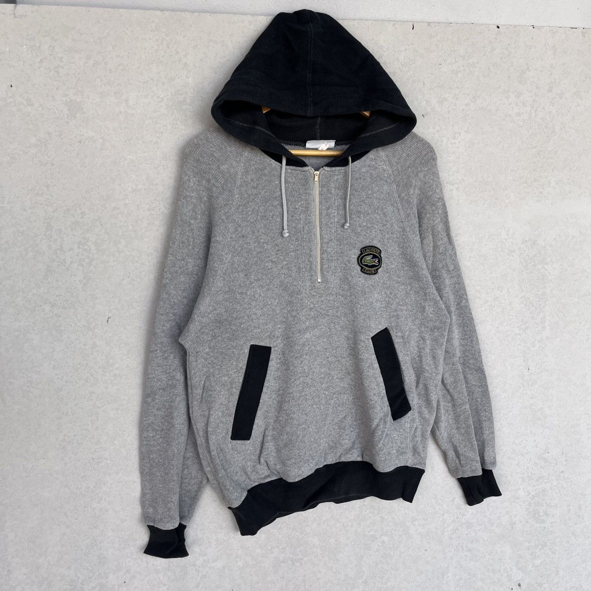Other Vintage Lacoste Hoodie With Logo Grey & Black Size M Size US M / EU 48-50 / 2 - 3 Thumbnail