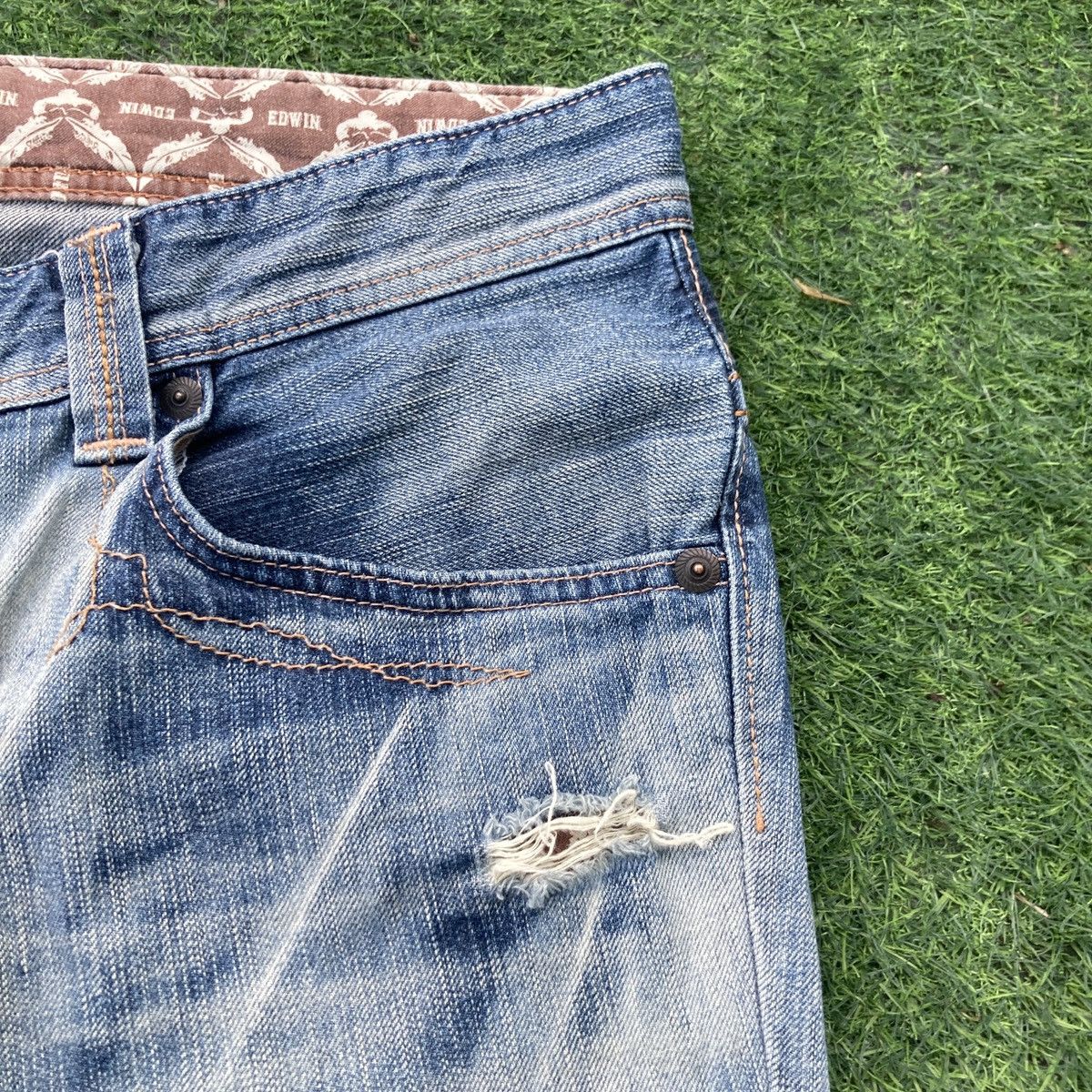 Edwin EDWIN XV FLARED RIPPED JEANS Size US 34 / EU 50 - 8 Thumbnail