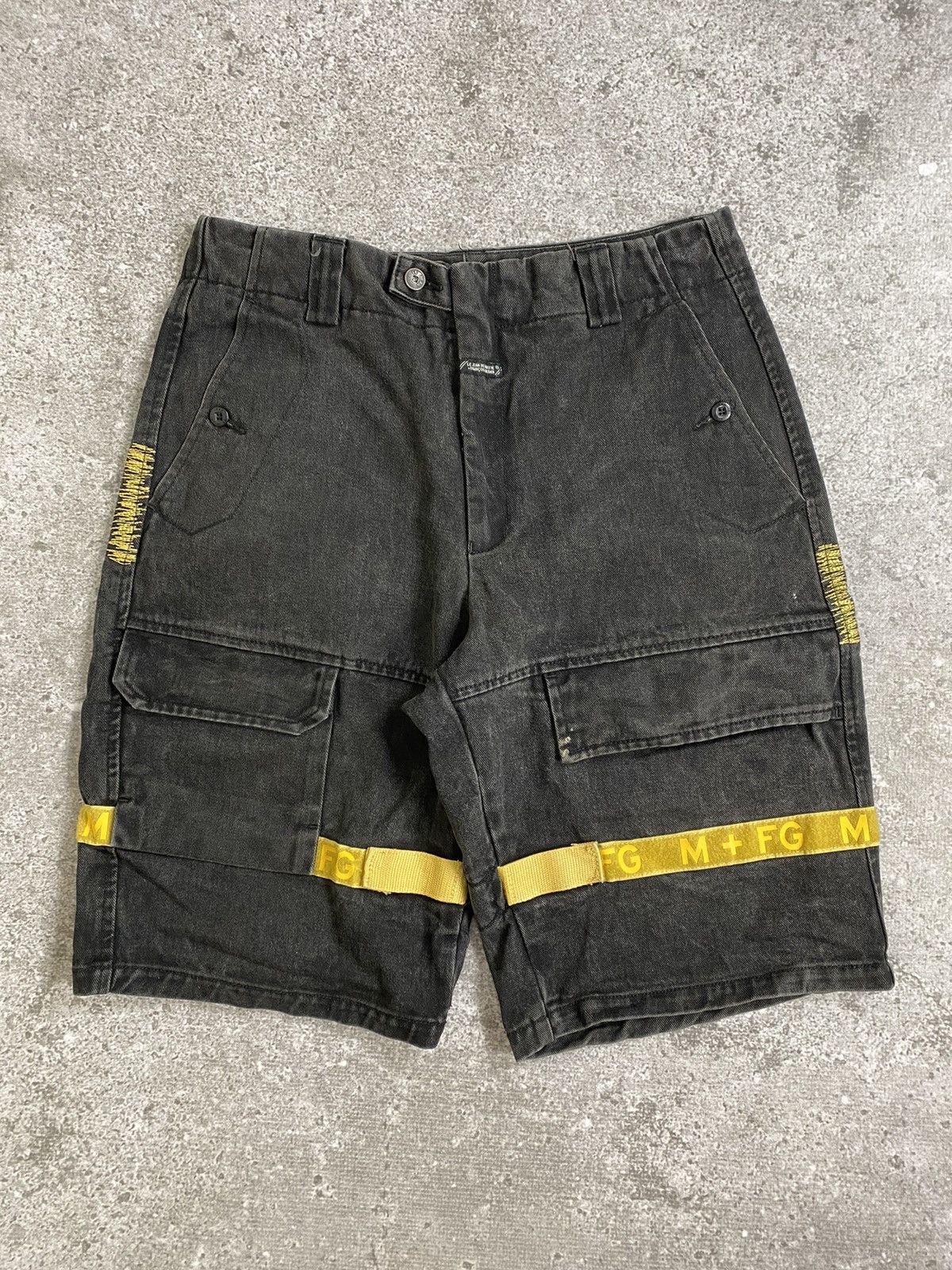 90’s Marithe Francois Girbaud Strap Faded Denim Jhorts