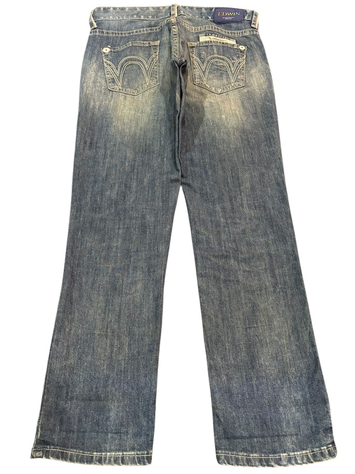 Edwin × Japanese Brand Vintage Y2k Edwin EMX 820 Faded Straight Cut Jeans Size US 32 / EU 48 - 2 Thumbnail