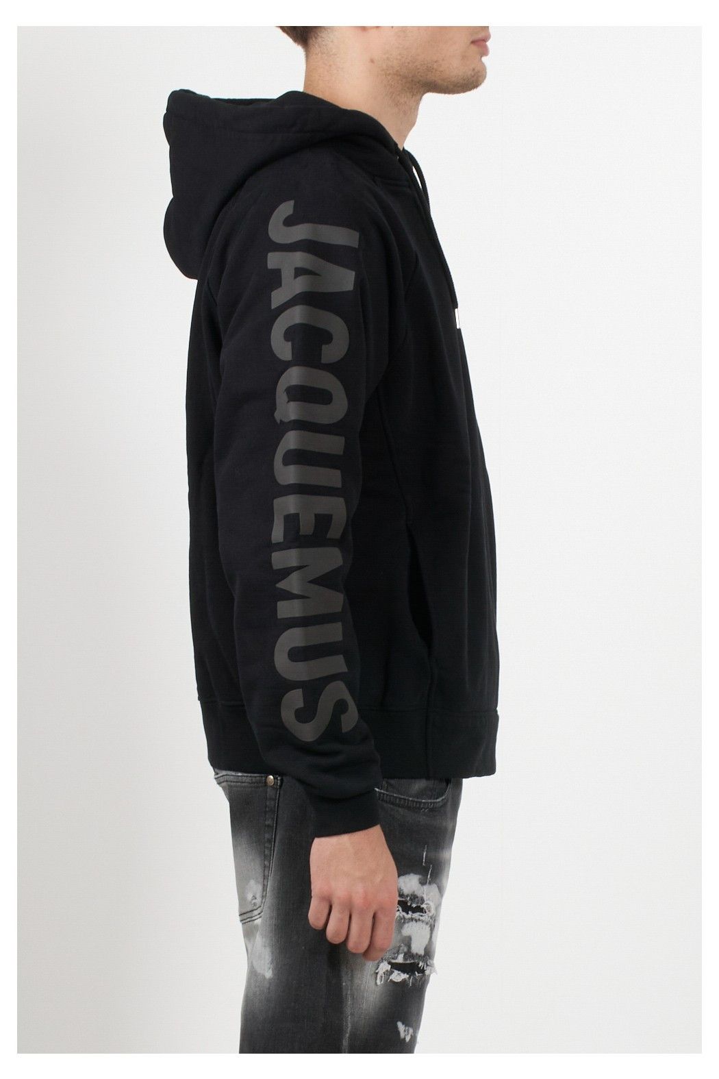 Jacquemus o1s22i1n1024 Typo Hooded Sweatshirt in Black Size US L / EU 52-54 / 3 - 3 Thumbnail