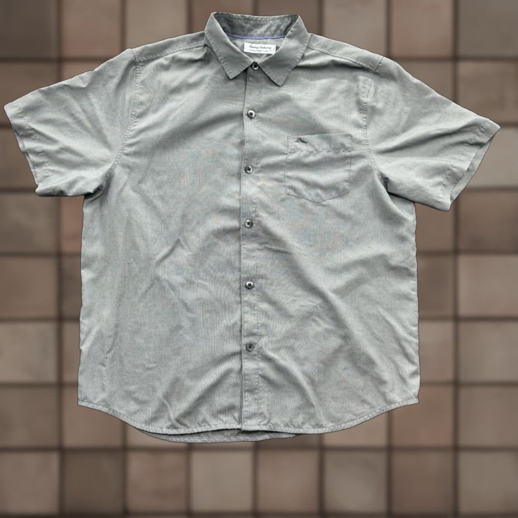 Tommy Bahama Tommy Bahama The Coconut Point Shirt Men XL Gray Tercel Short Sleeve Button Up Size US XL / EU 56 / 4 - 1 Thumbnail