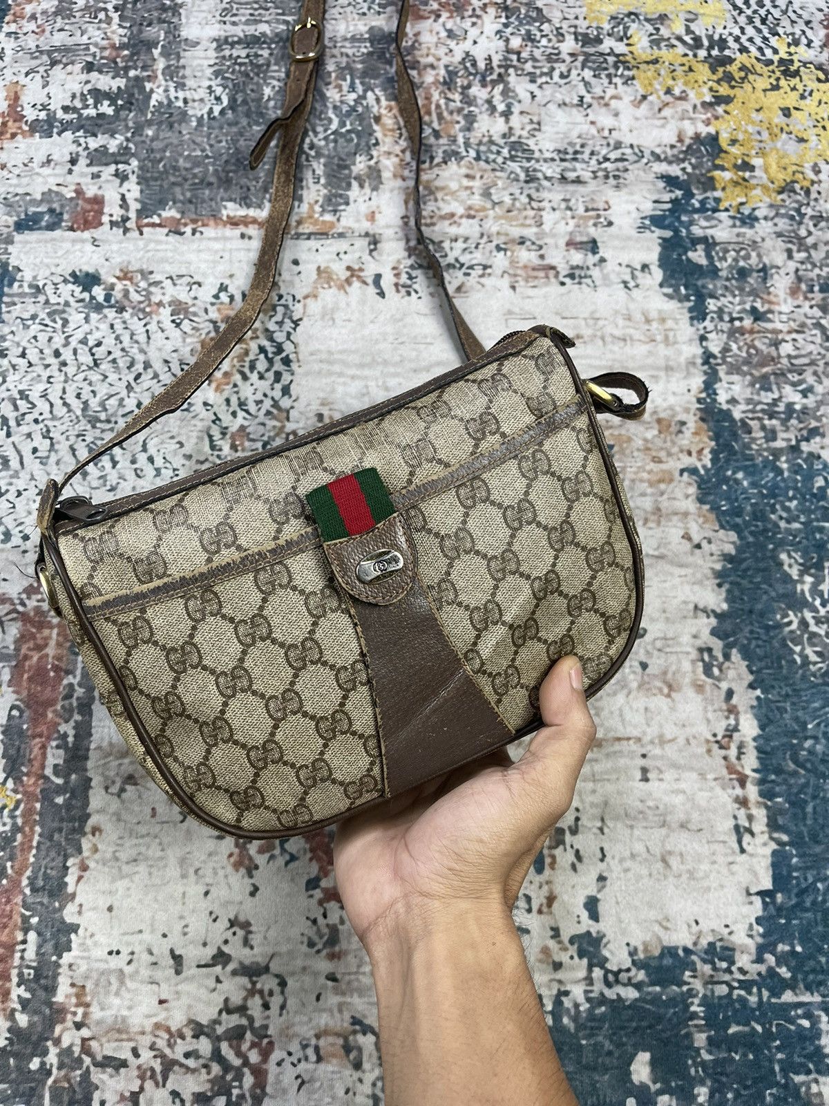 Gucci Vintage Gucci Ophidia Supreme Web Shoulder Sling Bag Size ONE SIZE - 3 Thumbnail