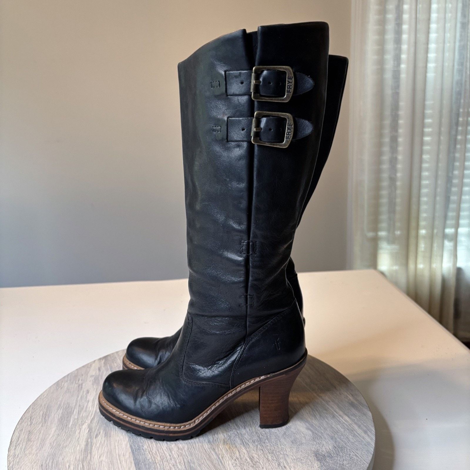 Frye Frye Mildred Engineer Leather Buckle Tall Boots Size 6.5 M Size US 6.5 / IT 36.5 - 2 Thumbnail