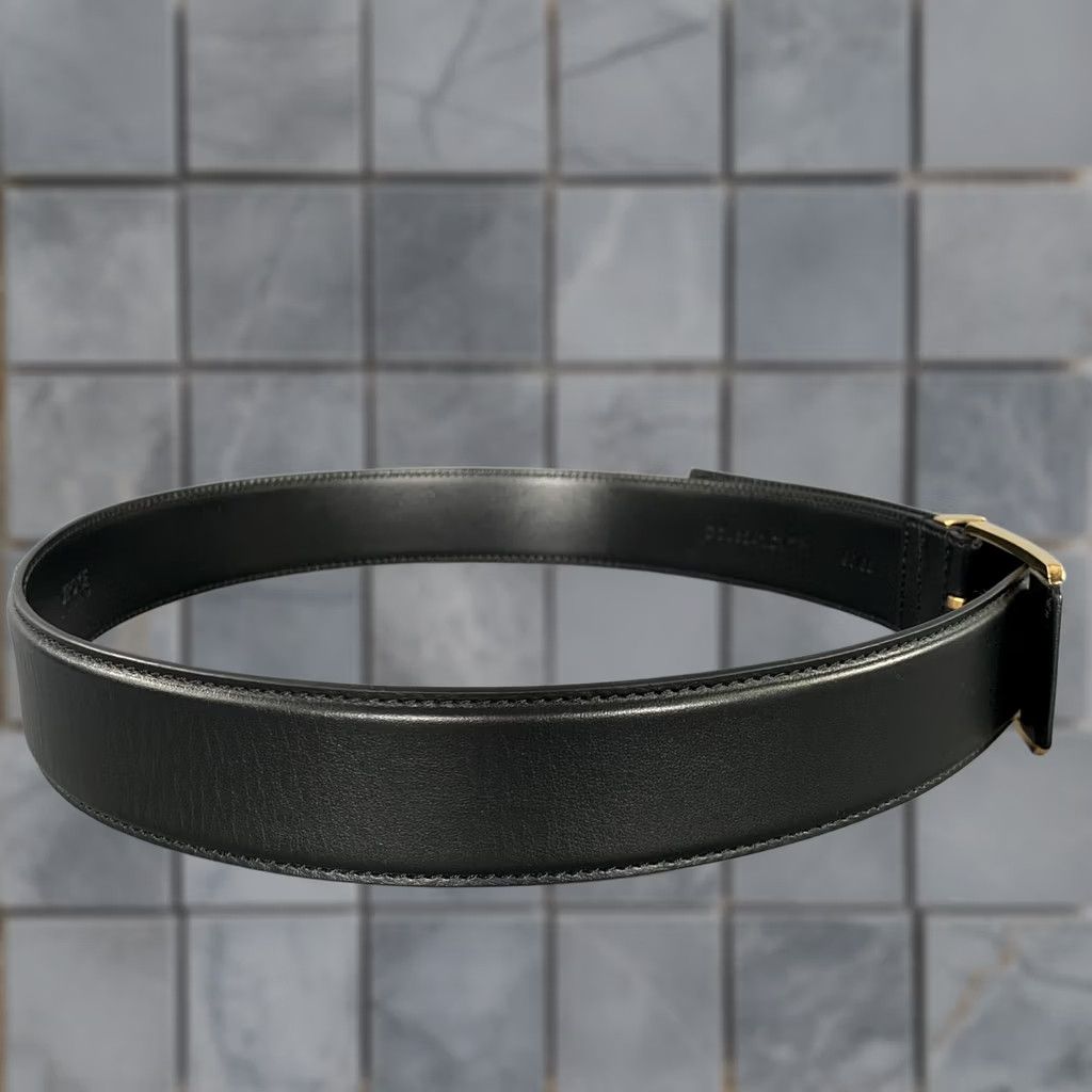 Versace VERSACE Size 36 Black Gold Greca Goddess Leather Belt Mens Adult Black Gold Greca Goddess Leather Belt Size 36 - 1 Thumbnail