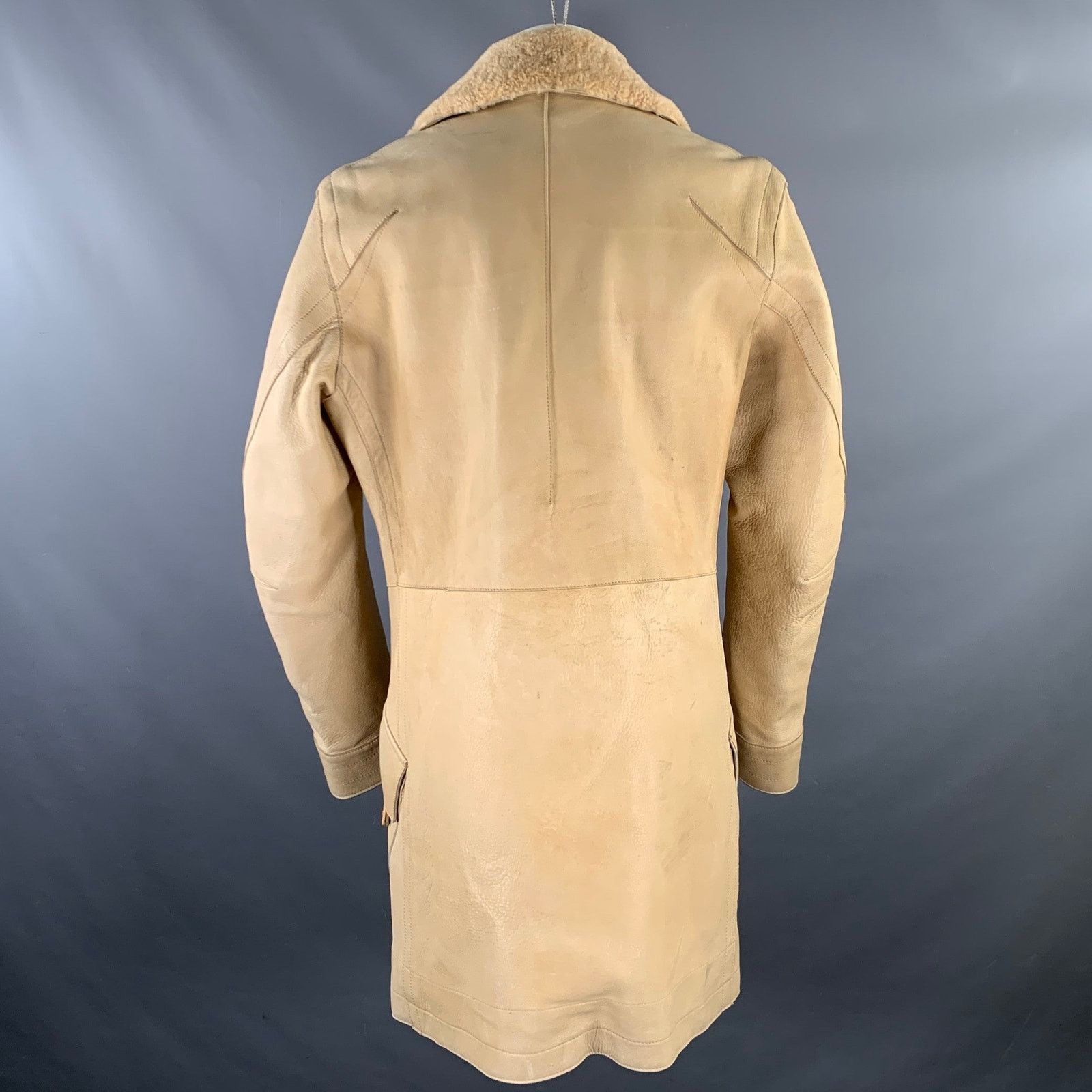 Other CORPO NOVE Size 42 Camel Leather Overcoat Coat Size US L / EU 52-54 / 3 - 4 Thumbnail