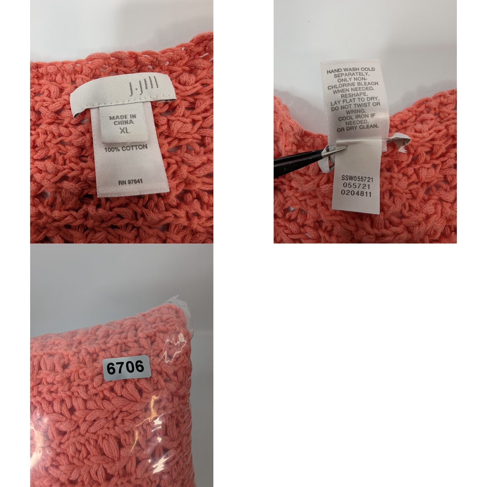 J. Jill J Jill Chunky-Knit Sweater 3/4 Sleeve Tunic XL Pink Coral Boho Bohemian Casual Shirt Womens Size XL / US 12-14 / IT 48-50 - 8 Thumbnail