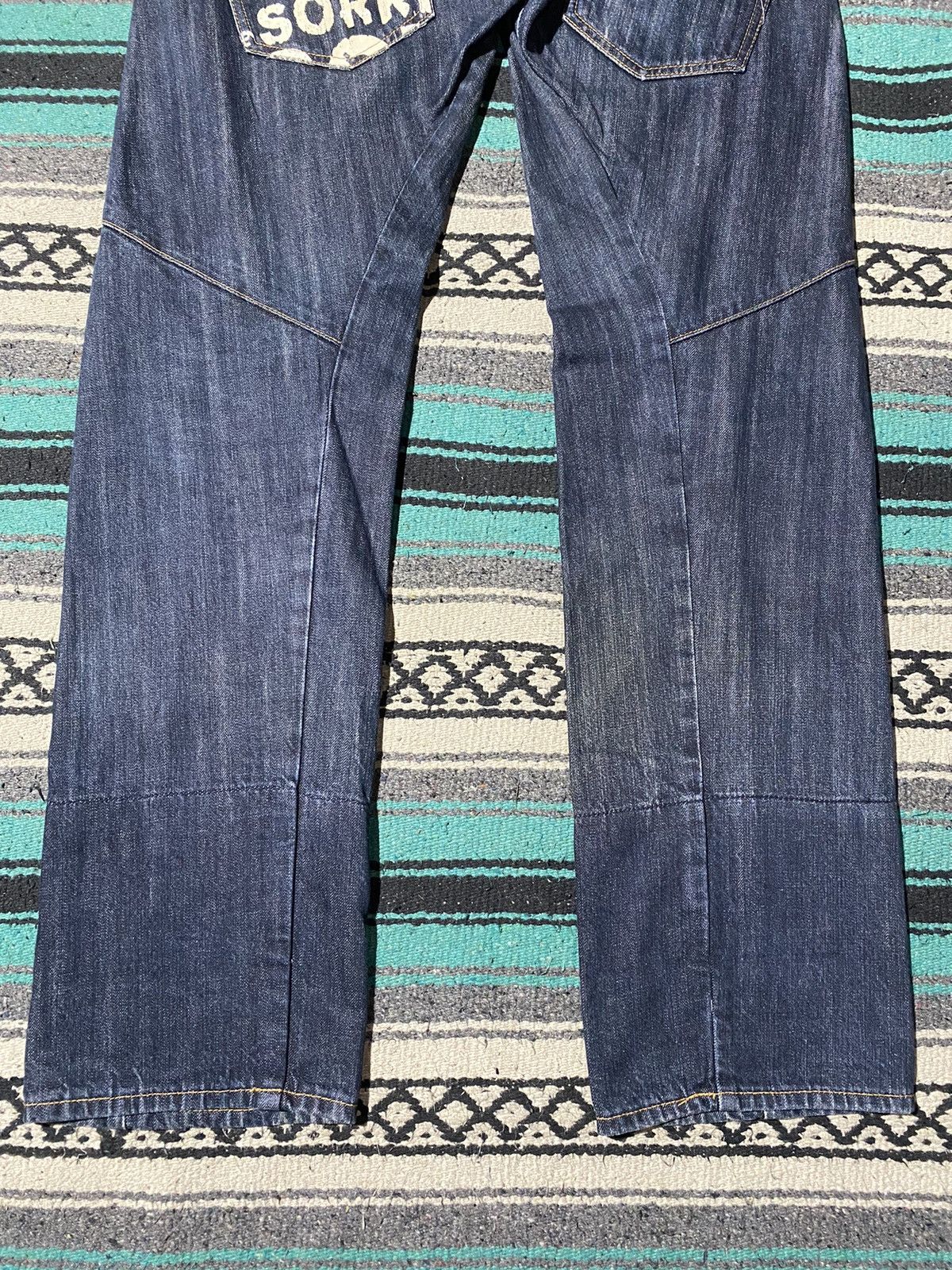 If Six Was Nine 2000s Sorridere - Double Waist Zebra Claws Faded Denim Jean Size US 32 / EU 48 - 7 Thumbnail