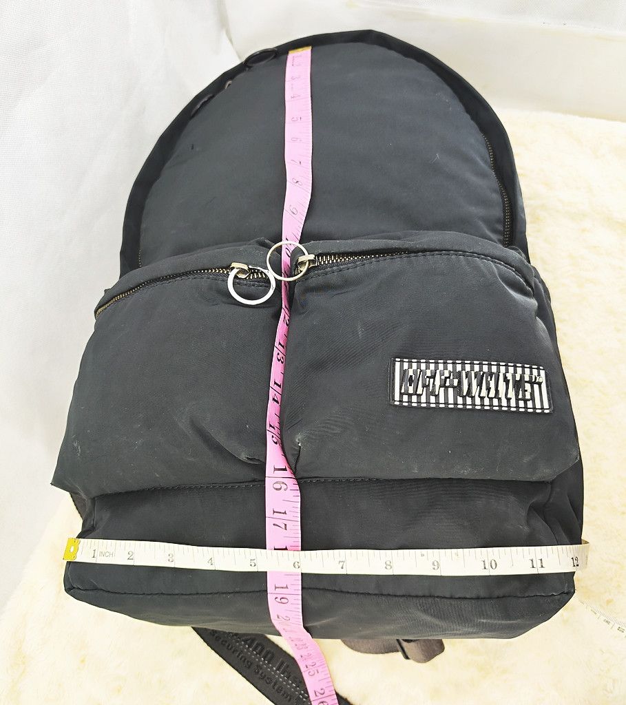 Off-White OFF WHITE distressed illusion logo black backpack Size ONE SIZE - 16 Thumbnail