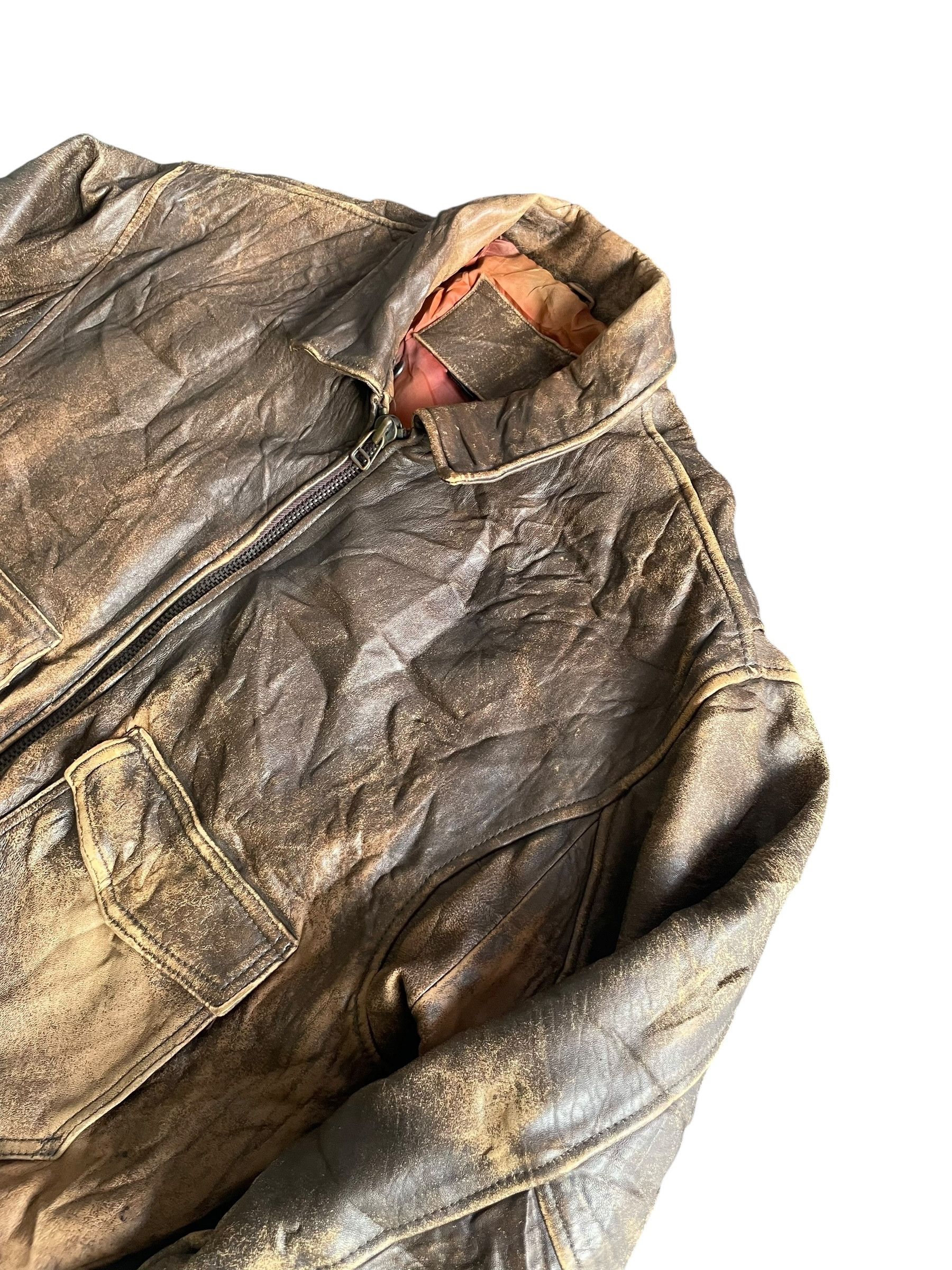 Leather Vintage Bomber Leather Jacket Size US M / EU 48-50 / 2 - 2 Thumbnail