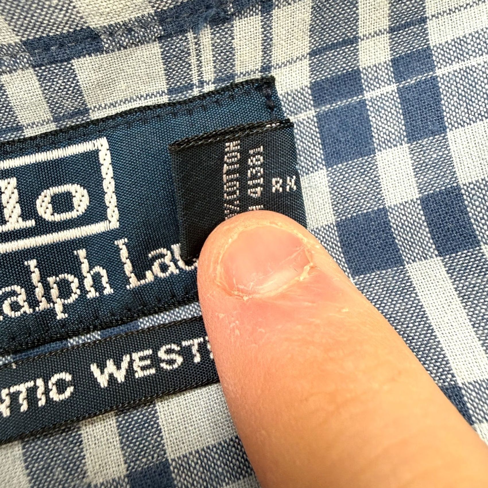 Polo Ralph Lauren VINTAGE Polo Ralph Lauren Shirt Mens 2XL Western Pearl Snap Blue Plaid Cotton Button-Up Collared Long Sleeve Cowboy Western Size US XXL / EU 58 / 5 - 5 Thumbnail