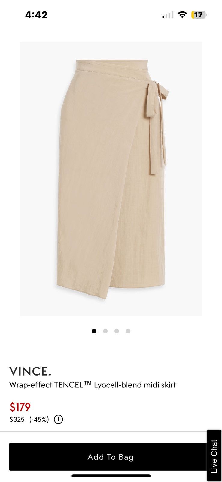 Vince Vince Wrap skirt / Lyocel Size 36" / US 14 / IT 50 - 11 Thumbnail