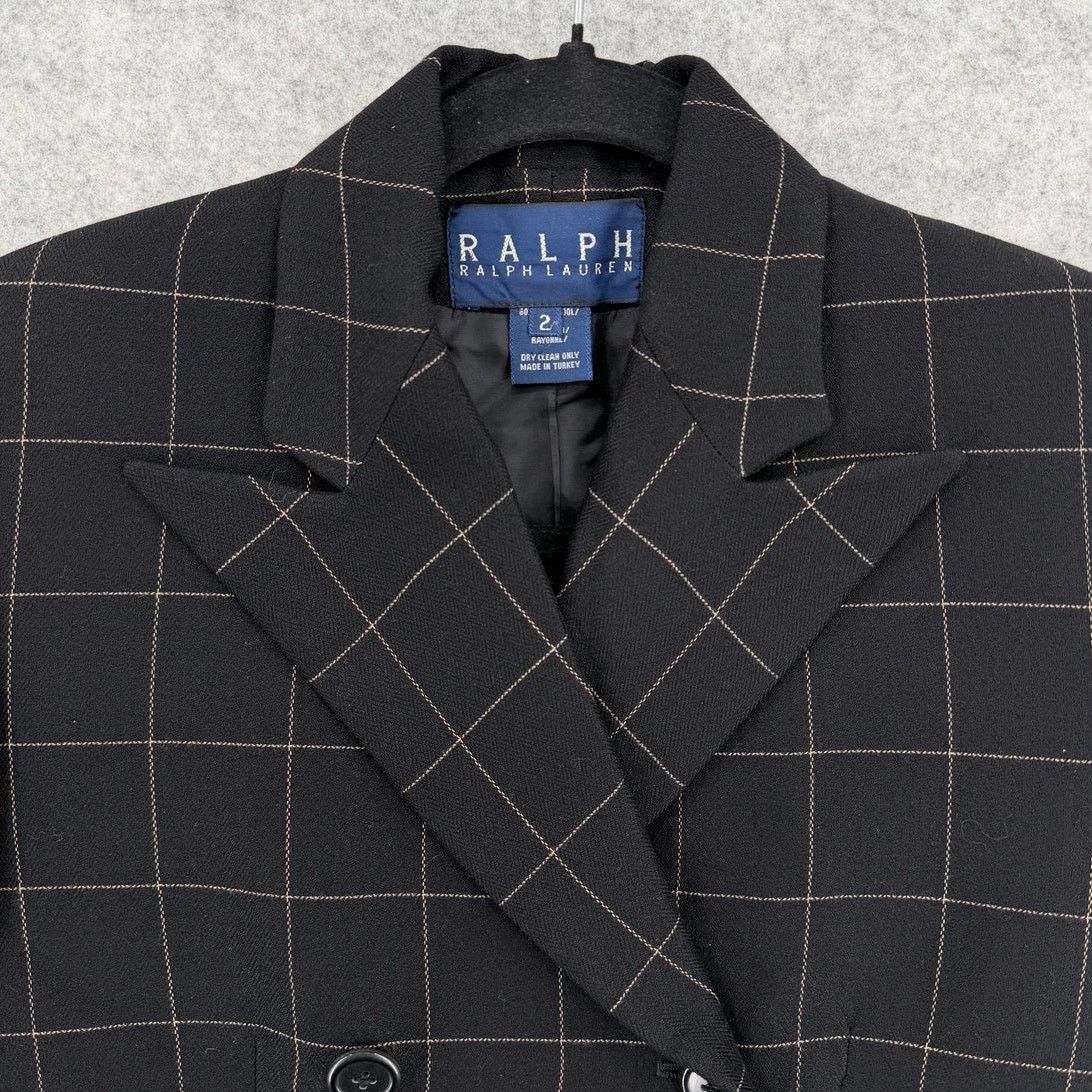 Ralph Lauren Y2K Ralph by Ralph Lauren Windowpane Double-Breasted Blazer Size XS / US 0-2 / IT 36-38 - 2 Thumbnail