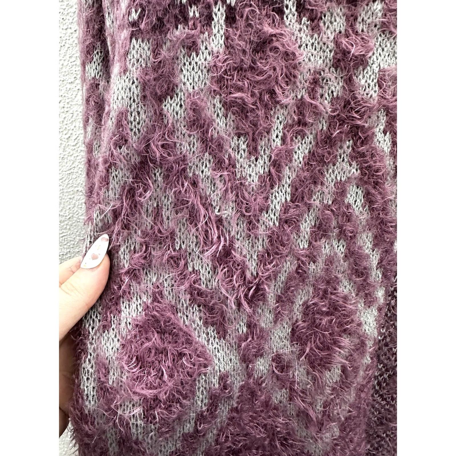 Eddie Bauer Eddie Bauer Womens Cardigan Small Purple Long Sleeve Open Front Fuzzy Sweater Size S / US 4 / IT 40 - 4 Thumbnail