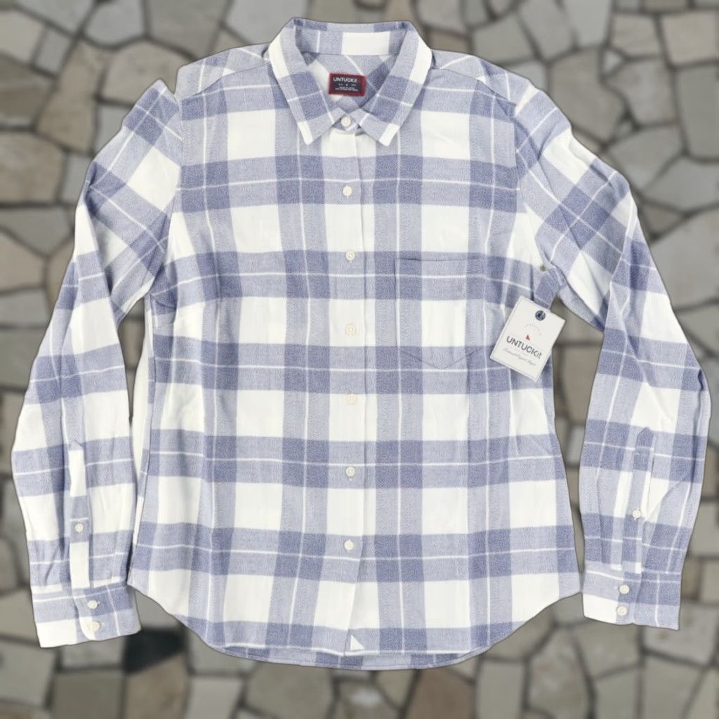 UNTUCKit Untuckit Favini Flannel Plaid Button Up Shirt Women's 6 Size M / US 6-8 / IT 42-44 - 1 Thumbnail