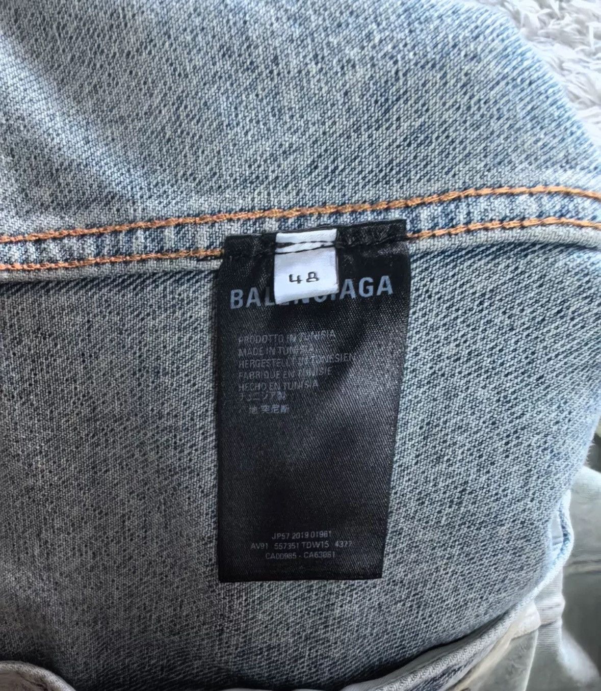 Balenciaga Balenciaga yellow letter logo denim jacket Size US M / EU 48-50 / 2 - 9 Thumbnail
