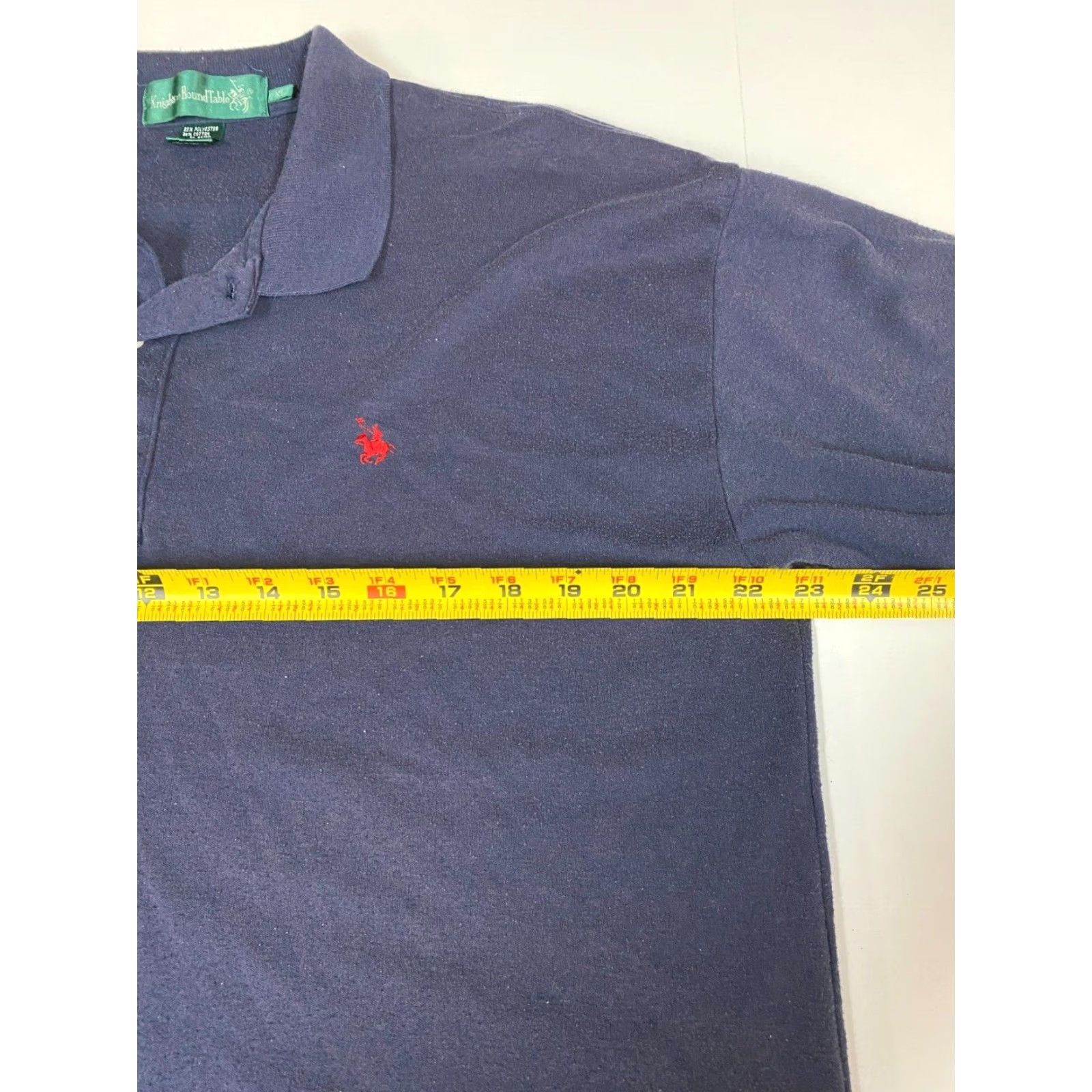 Vintage Knights of Roundtable Polo Shirt XL Blue Knit Polyester Logo Short Sleeve Classic Men Regular Golf Size US XL / EU 56 / 4 - 5 Thumbnail