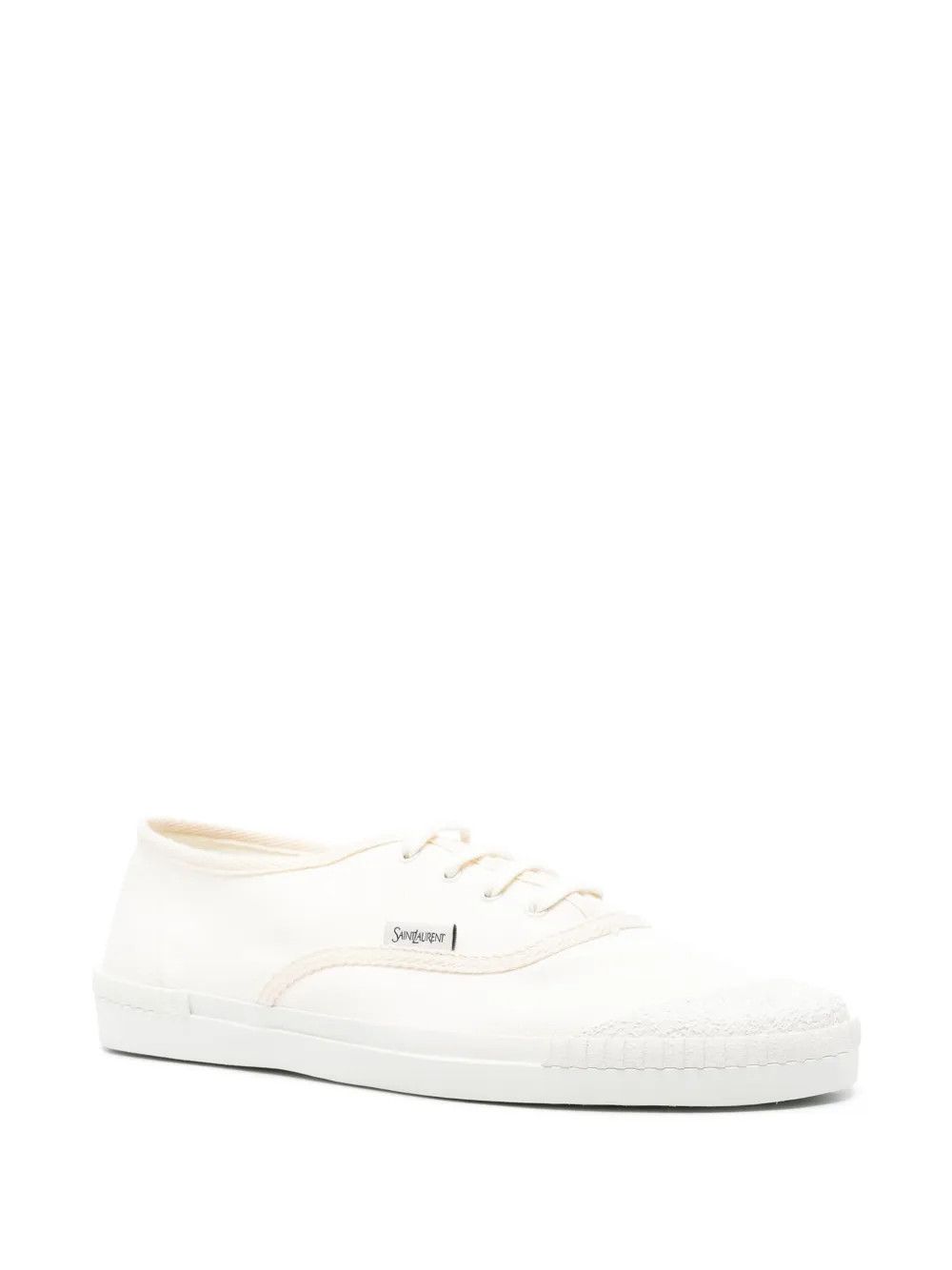 Saint Laurent Paris o1y0325 Logo Low-Top Sneakers in Ivory Size US 8 / EU 41 - 2 Thumbnail