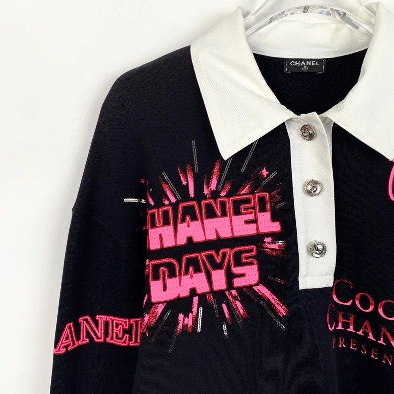 Chanel Chanel Color-blocked graffiti letter print cotton long-slee Size M / US 6-8 / IT 42-44 - 3 Thumbnail