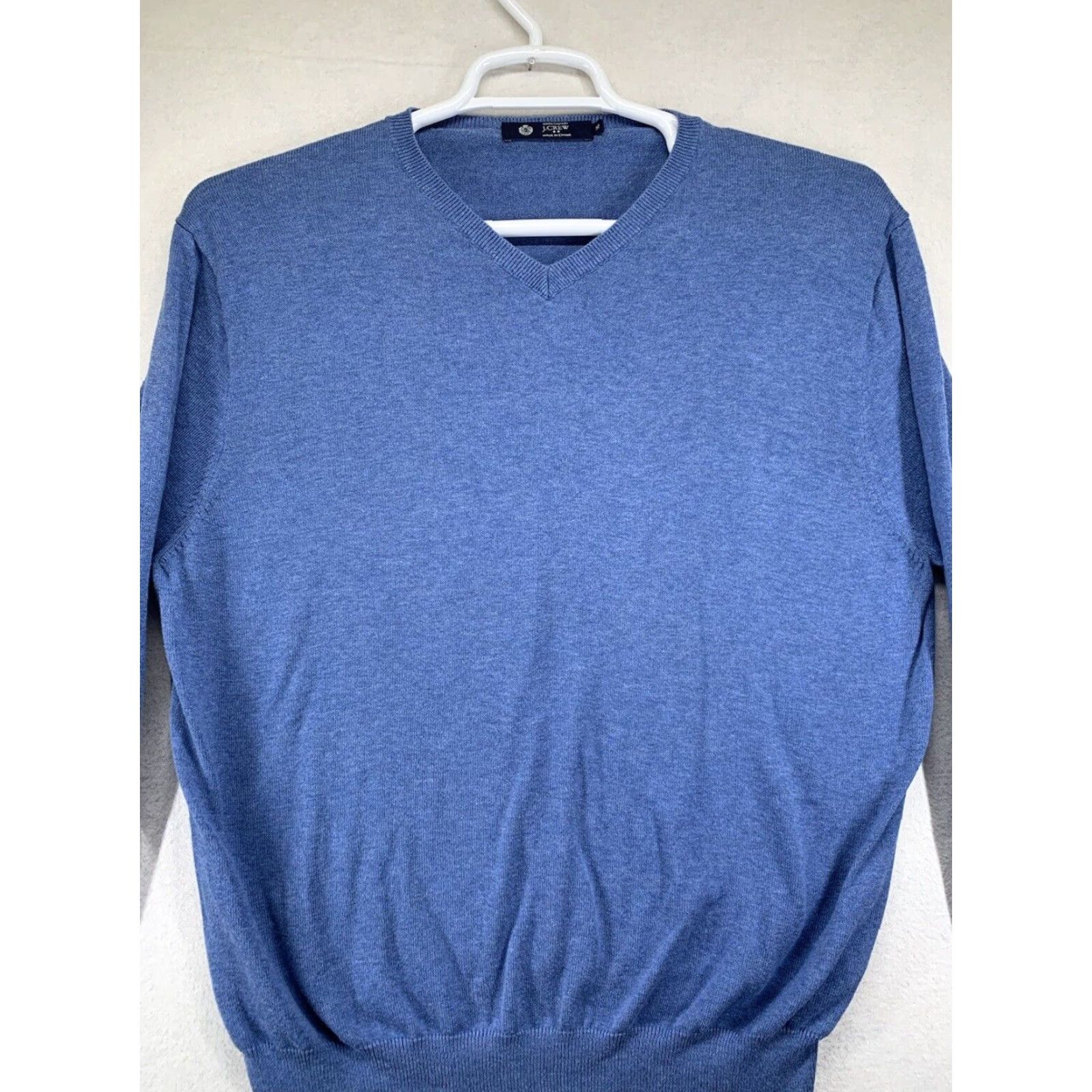 J.Crew VINTAGE J.CREW Men's V-Neck Sweater Pullover Knit Cotton Solid Blue Size XL Winter Fall Spring Size US XL / EU 56 / 4 - 4 Thumbnail