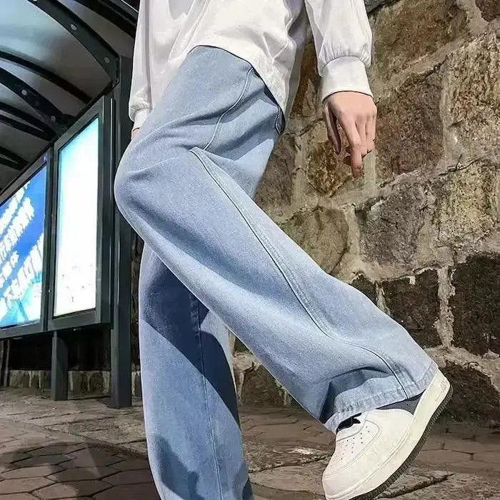 Japanese Brand Light Blue High Street Straight Loose Wide Leg Denim Pant Size US 30 / EU 46 - 3 Thumbnail