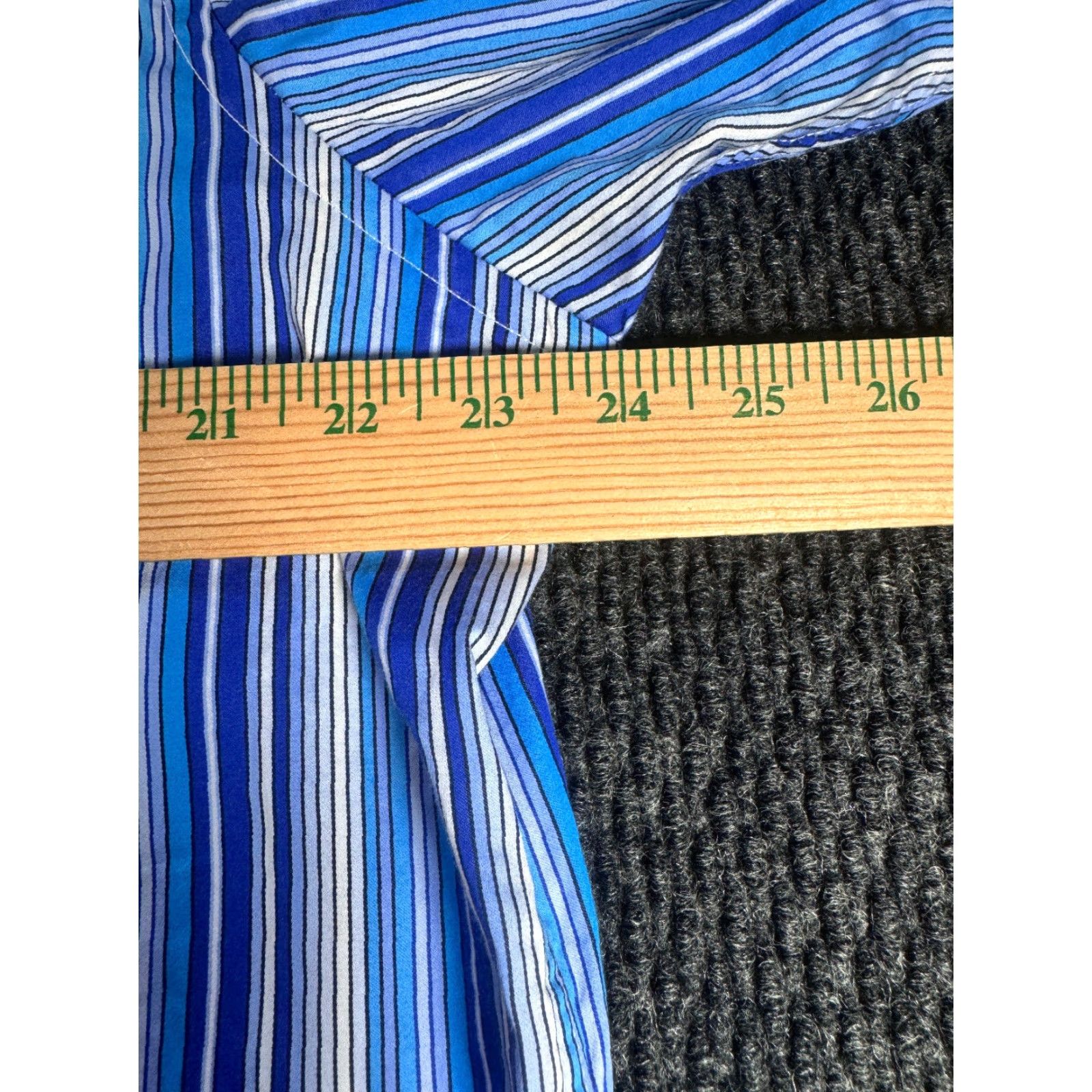 BUGATCHI Bugatchi Uomo Long Sleeve Shirt XL Blue Striped 100% Cotton Dress Shirt Mens Button Down Size US XL / EU 56 / 4 - 4 Thumbnail