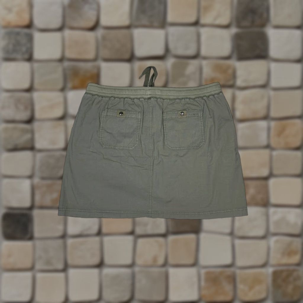 Vintage LL Bean Skirt Womens XL Green S Cotton Stretch Drawstring Athleisure Ripstop Size 40" / US 18 - 1 Thumbnail