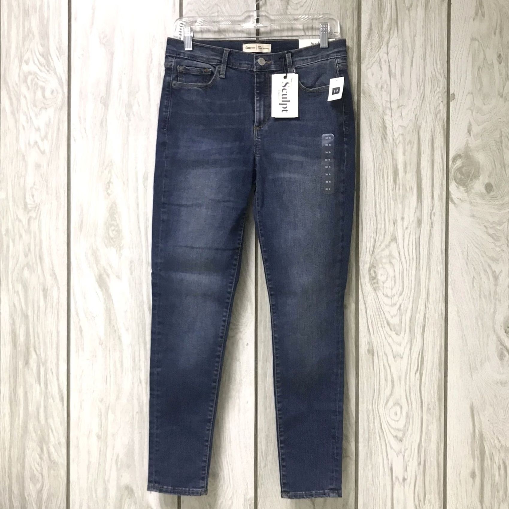 Gap Gap Women Indigo Blue Mid Rise True Skinny Sculpt Stretch Denim Jeans 30R 30x32 Size 30" / US 8 / IT 44 - 4 Thumbnail