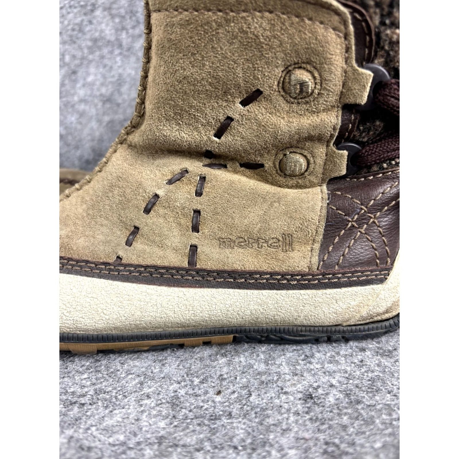 Merrell Merrell Puffin Mtn Womens Boots Winter Brown Suede Ankle 9.5 Zip Non-Slip Lined Insulated Snow Booties Size US 10 / IT 40 - 2 Thumbnail