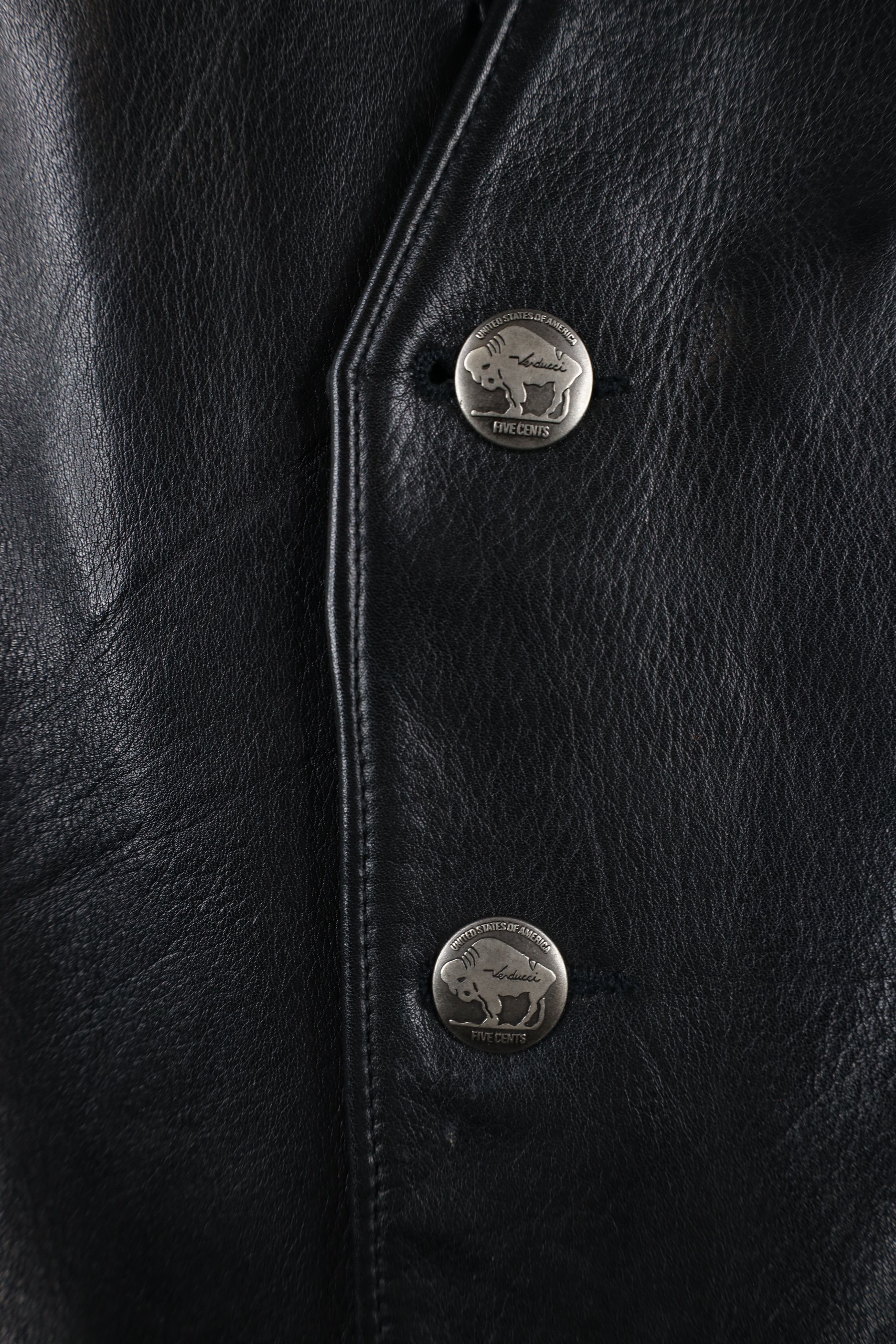 Vintage Vintage 90s Streetwear Nickel Button Leather Vest Jacket Size US L / EU 52-54 / 3 - 4 Thumbnail