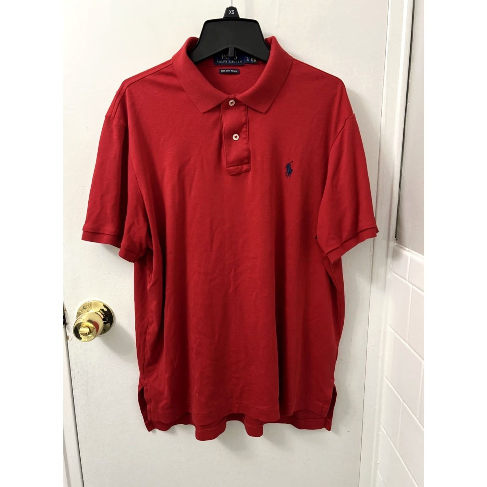 Ralph Lauren Polo Ralph Lauren Shirt Mens L Red 100% Cotton Short Sleeve Embroidered Pony Logo Polo Shirt Size US L / EU 52-54 / 3 - 2 Thumbnail