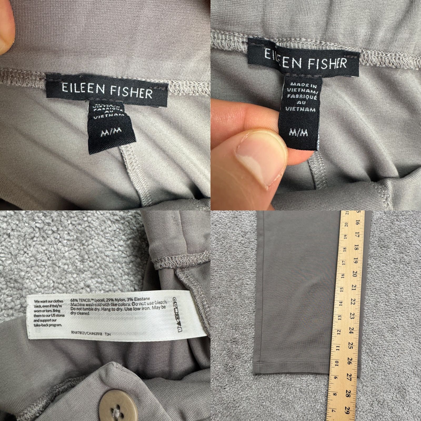 Eileen Fisher Eileen Fisher Pants Straight Ladies Regular Gray 32x27 Stretch Knit Comfortable Classic Workwear Casual Size 32" / US 10 / IT 46 - 8 Thumbnail