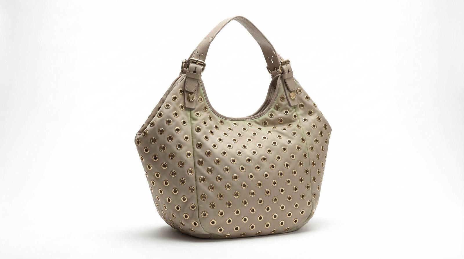Givenchy Givenchy - Beige Eyelet Studded Hobo Bag Size ONE SIZE - 1 Thumbnail