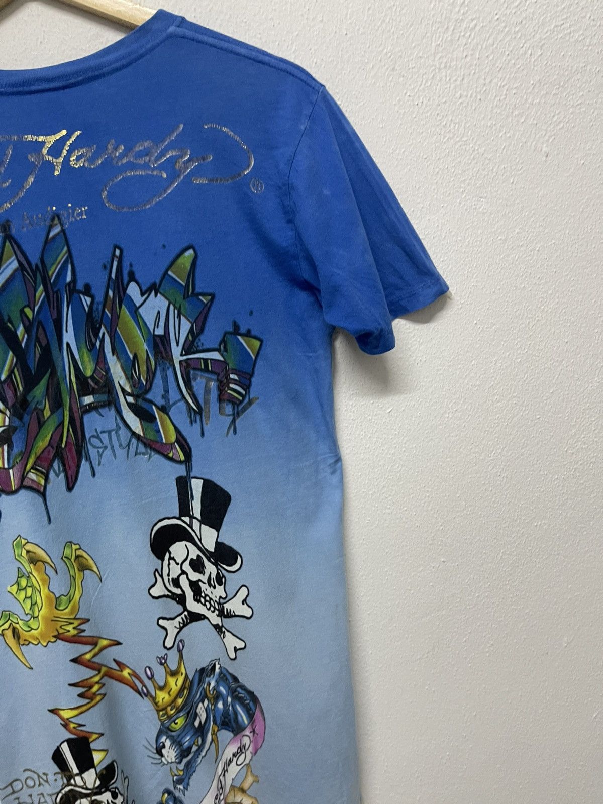 Ed Hardy 2000s ED HARDY CHRISTIAN AUDIGIER OVP DOUBLE LAYER TSHIRT Size US S / EU 44-46 / 1 - 13 Thumbnail