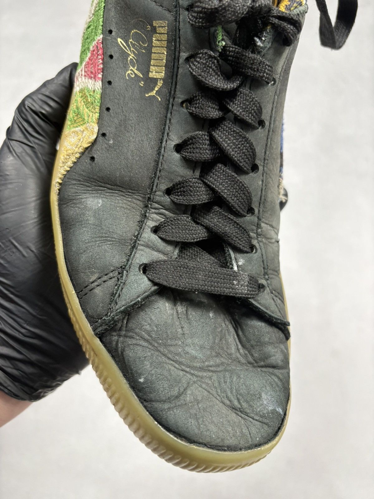 Puma Distressed Puma Clyde Coogi Patchwork Sneakers Gum Sole Y2K Size US 9.5 / EU 42-43 - 8 Thumbnail