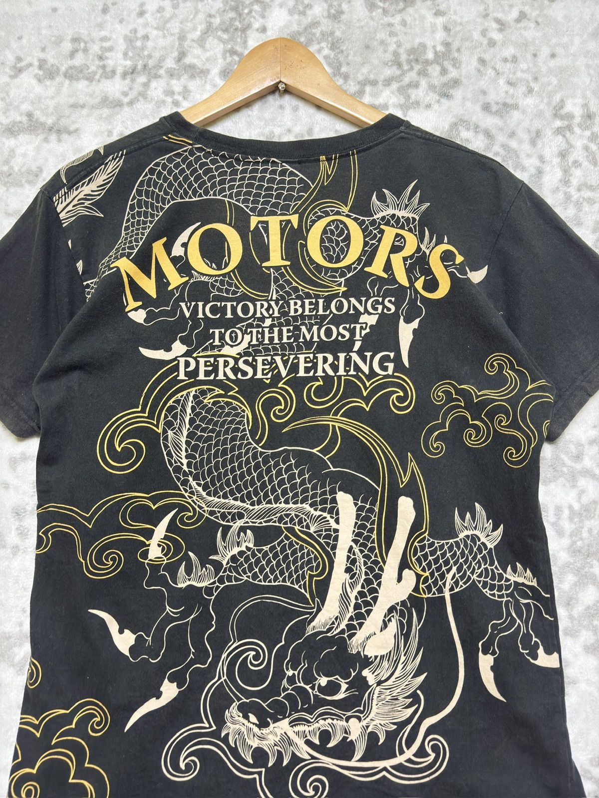 Karakuri Tamashii SPACE OPERA Dragon Full Graphic Print Black Faded T-Shirt Size US S / EU 44-46 / 1 - 9 Thumbnail