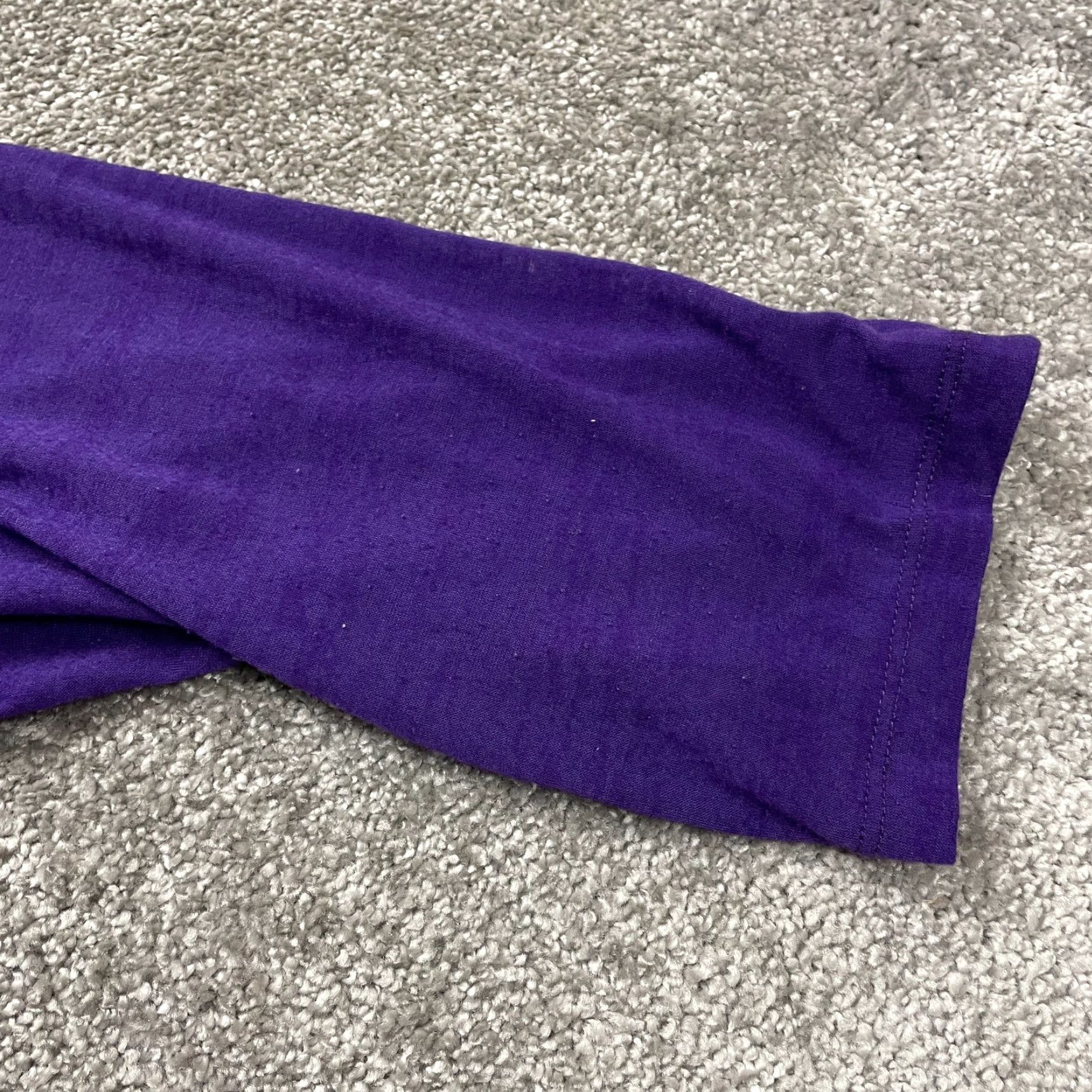 Vintage Closet Full Blouse Womens 2XL Purple Beaded Round Neck Half Sleeve Stretch Soft Size XXL / US 16-18 / IT 52-54 - 7 Thumbnail