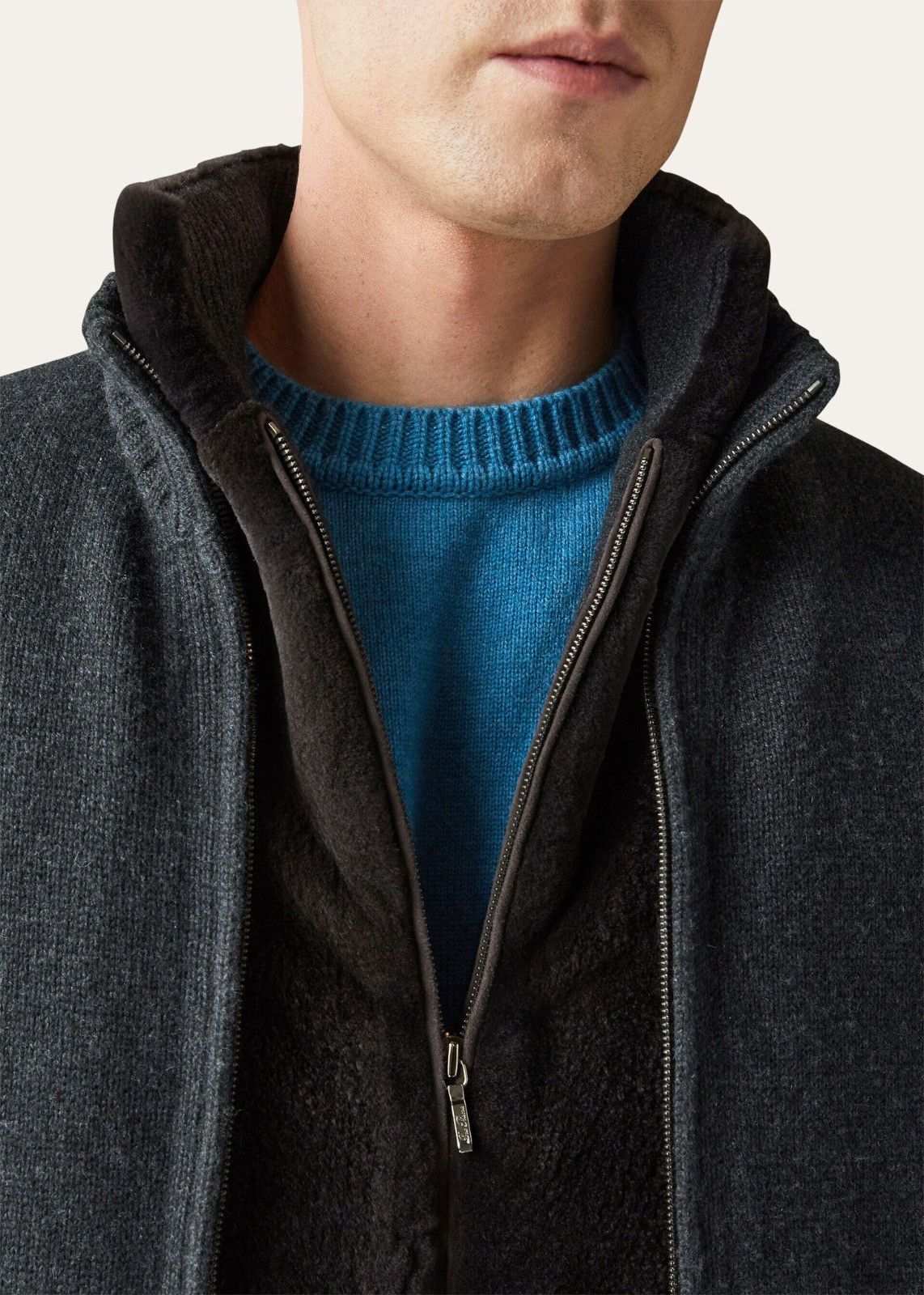Loro Piana o1srvl11e1224 Girocollo Crewneck Sweater in Blue Size US L / EU 52-54 / 3 - 6 Thumbnail
