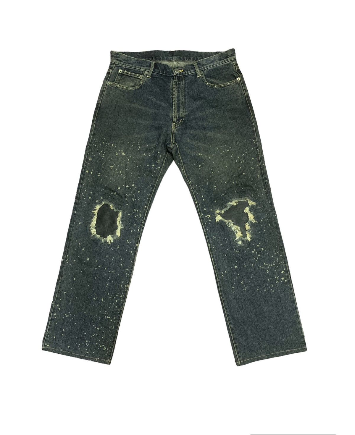 💥Crazy CUSTOM CULTURE DISTRESS SNOW EFFECT DENIM