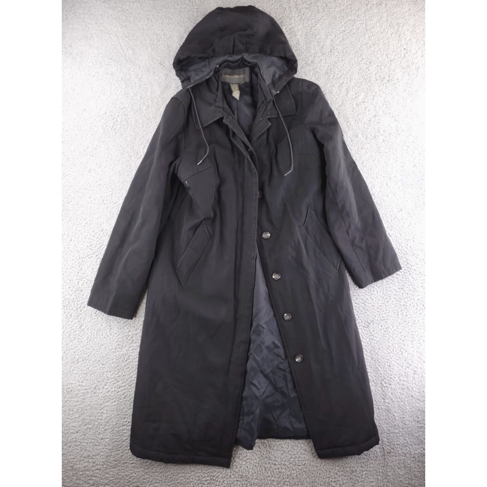 Banana Republic Banana Republic Coat Womens XS Black Trench Wool Blend Long Coat Mens? Size XS / US 0-2 / IT 36-38 - 2 Thumbnail