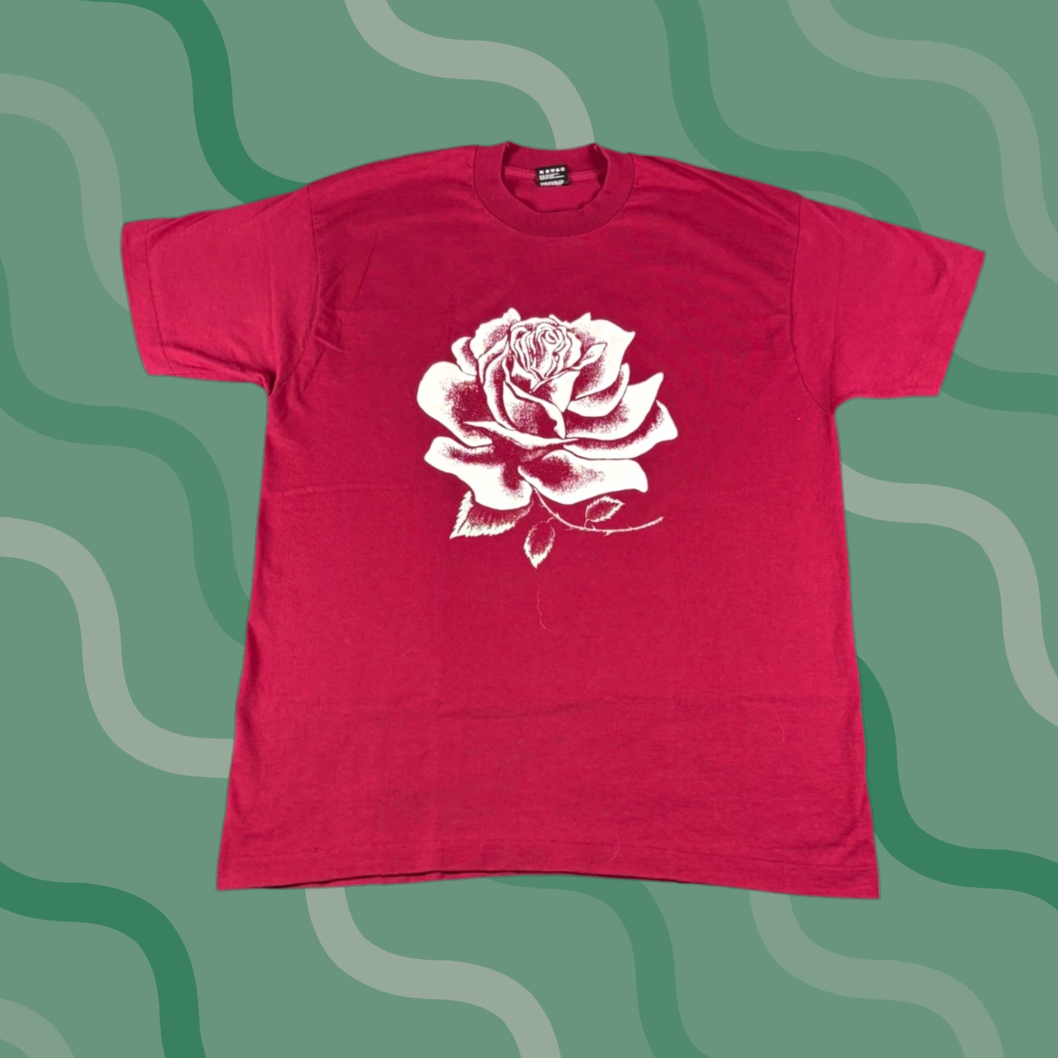Fruit Of The Loom BEST Fruit of the Loom T-Shirt Burgundy XL Adult Cotton Polyester Graphic Print Rose Art Vintage Crew Neck Short Sleeve Unisex Womens Mens? Size US XL / EU 56 / 4 - 1 Thumbnail