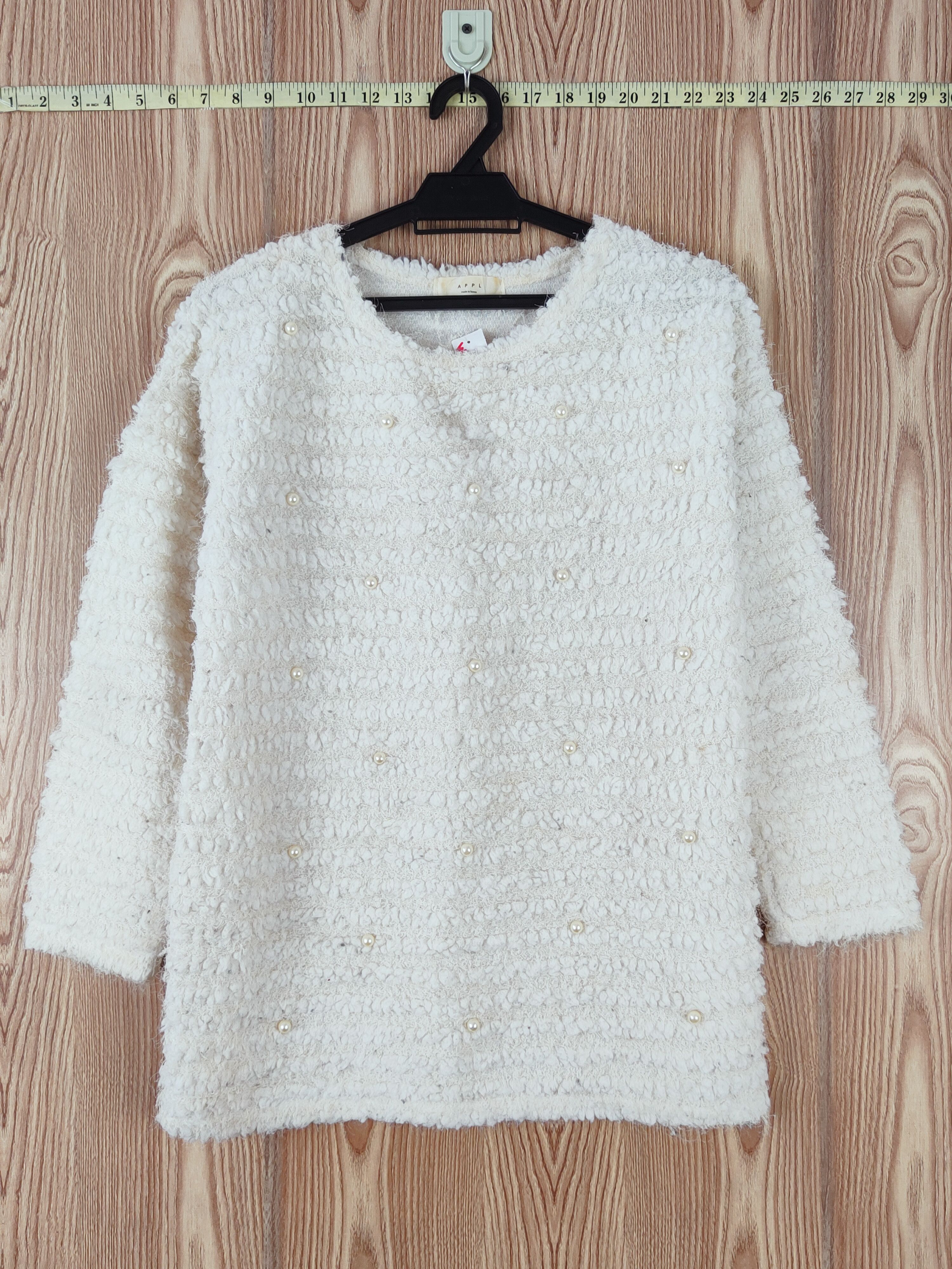 Japanese Brand APPL White Fur Mohair Knitwear #W682 Size M / US 6-8 / IT 42-44 - 1 Thumbnail