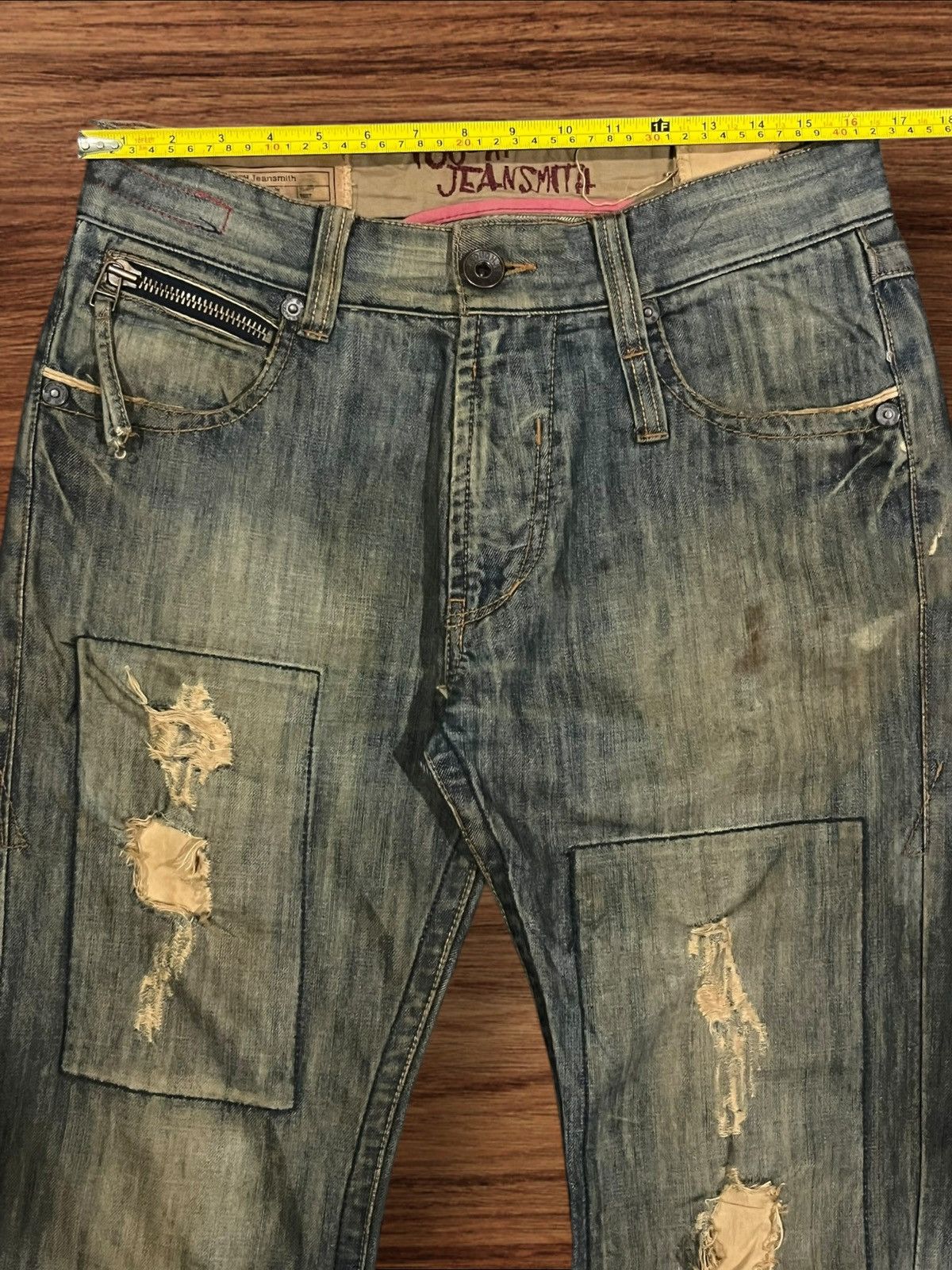 If Six Was Nine × Japanese Brand × Le Grande Bleu (L.G.B.) Japan Tough Jeans Smith Military Double Knee Distressed Jean Size US 32 / EU 48 - 15 Thumbnail