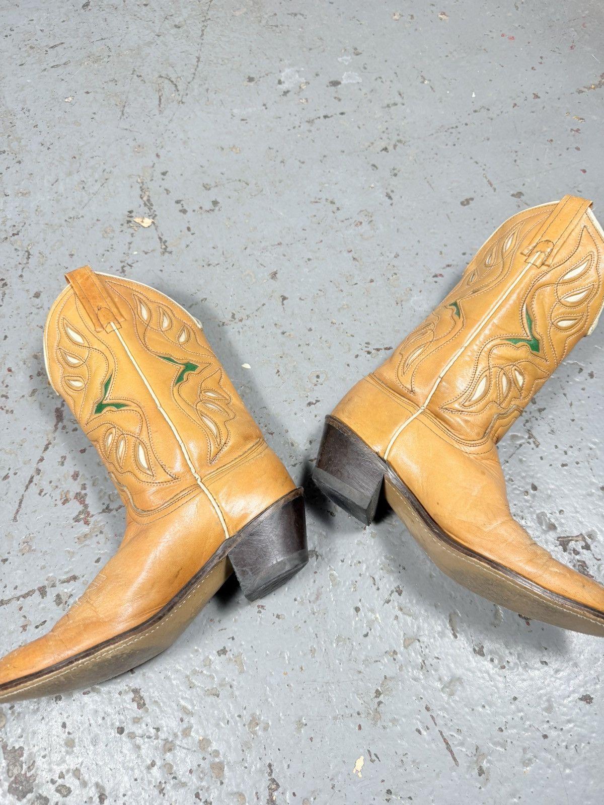 Acme Clothing 70s Vintage Acme Usa Made Cowhide Cowboy Boots Size US 6.5 / IT 36.5 - 4 Thumbnail