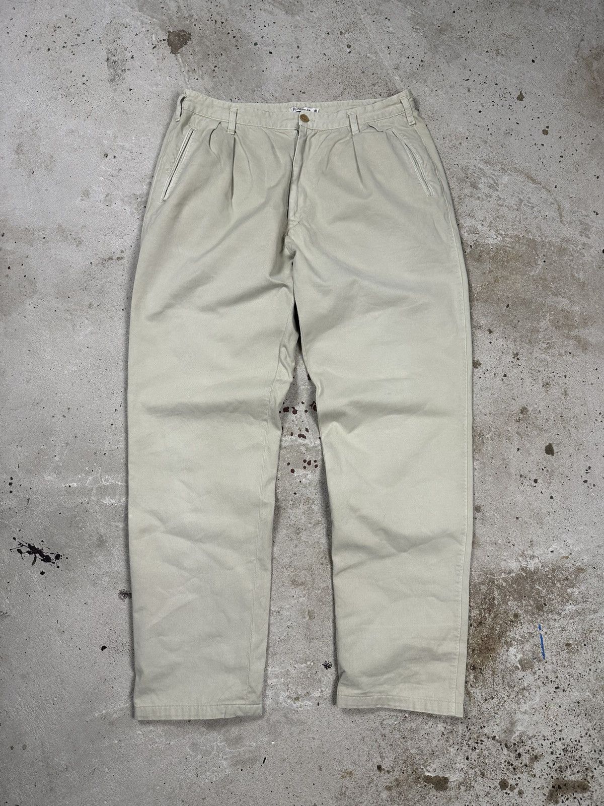 Boneville Vintage 90s Boneville Massimo Osti Wide Pleated Baggy Chino Size US 31 - 1 Thumbnail