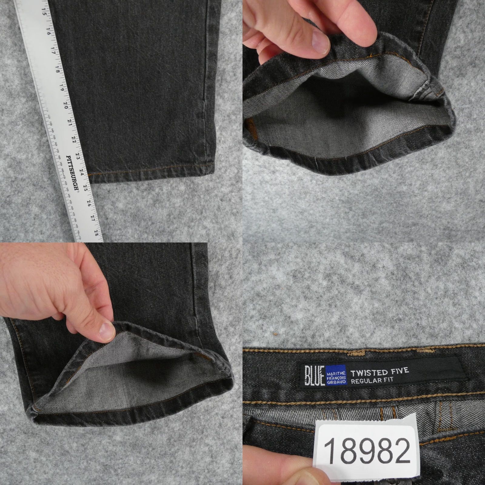 Twisted X Marithe Francois Girbaud Jeans Men 40x25 Blue Gray Twisted Five (Altered) Size US 39 - 8 Thumbnail