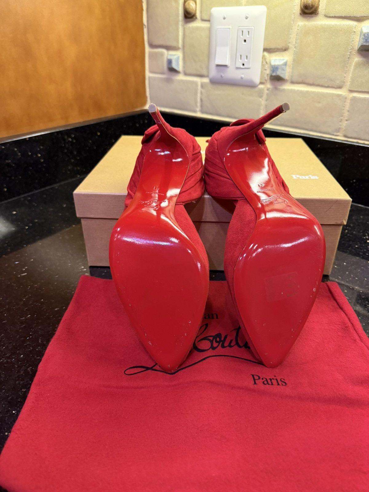 Christian Louboutin Suede Barbara 100 Pumps Size US 9.5 / IT 39.5 - 3 Thumbnail