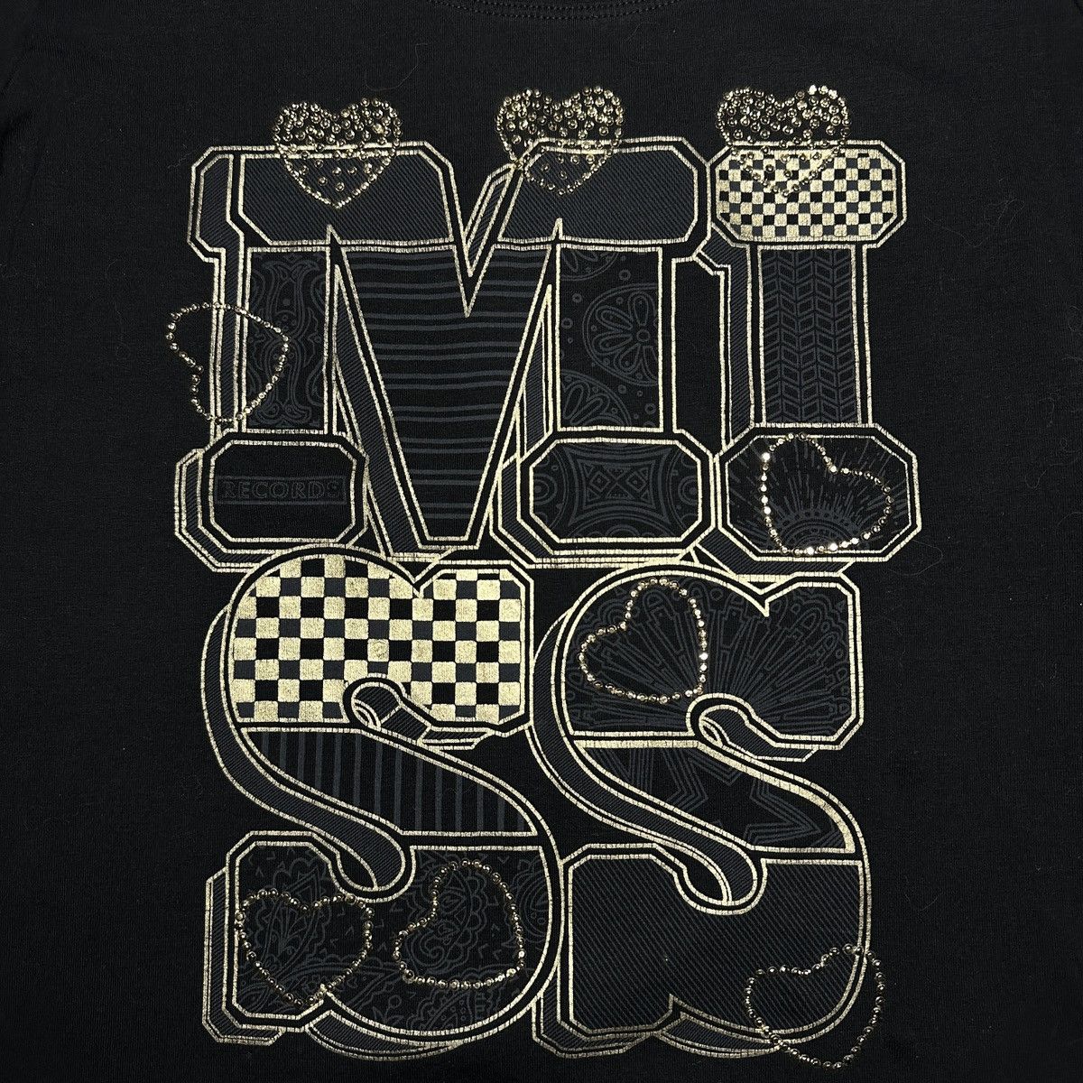 Miu Miu Miu Miu Black Graphic T-Shirt Embellished Logo Design Size S / US 4 / IT 40 - 5 Thumbnail