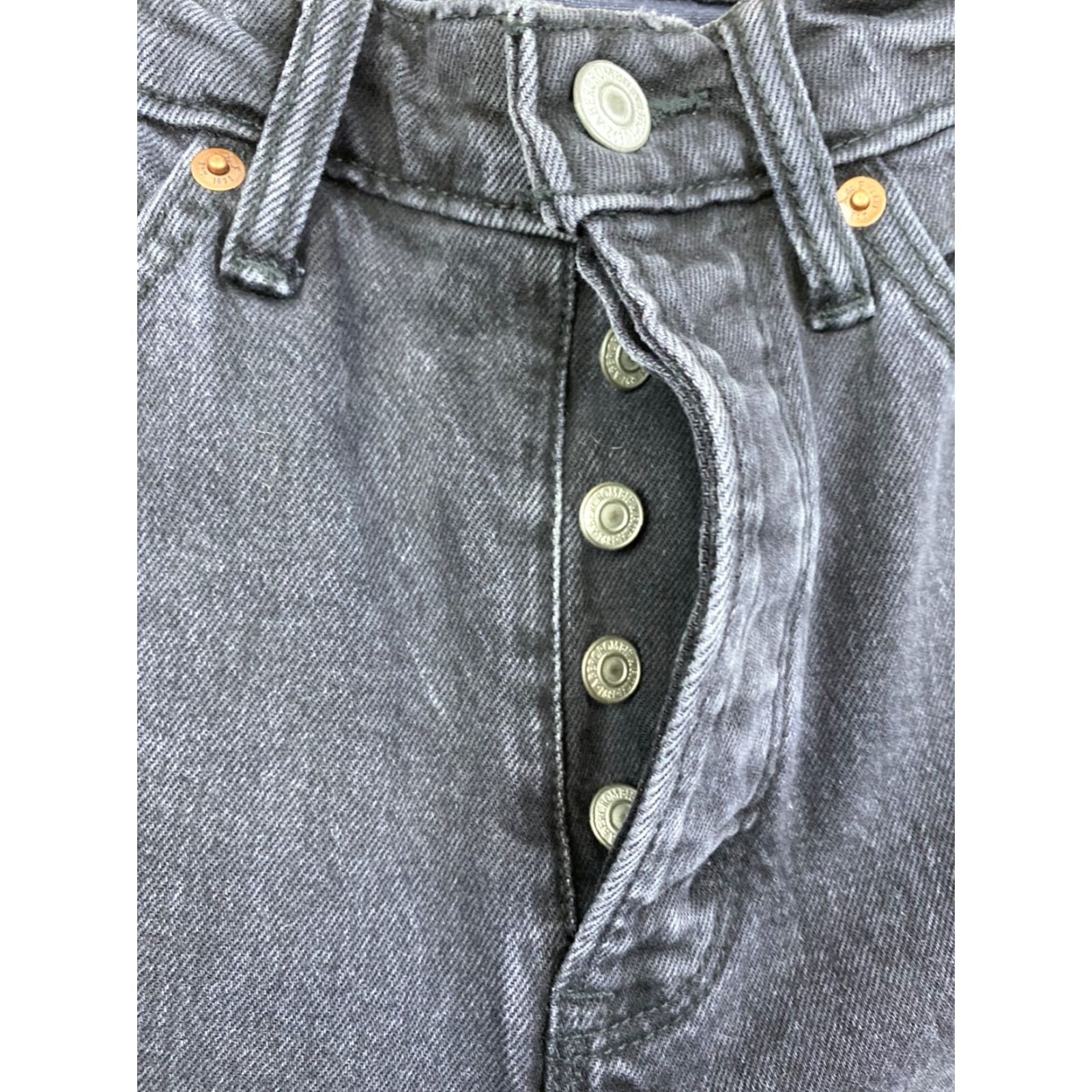Abercrombie & Fitch Abercrombie & Fitch The Dad High Rise Jeans Womens XS 25/0 Black Denim 90s Grunge Pockets Distressed Straight Jeans Size 26" / US 2 / IT 38 - 4 Thumbnail