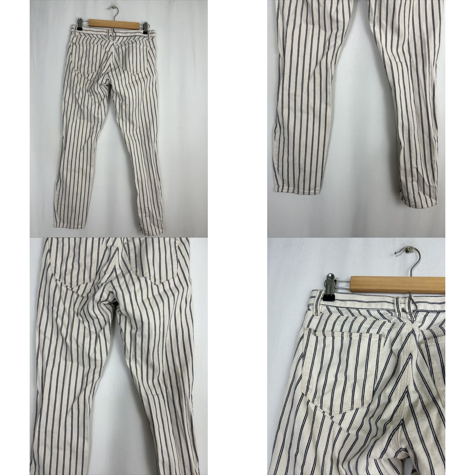 Madewell Madewell striped skinny pants Navy & White Striped Skinny Ankles 30x27 Women Size 27 Regular Inseam 27 Size 27" / US 4 / IT 40 - 8 Thumbnail